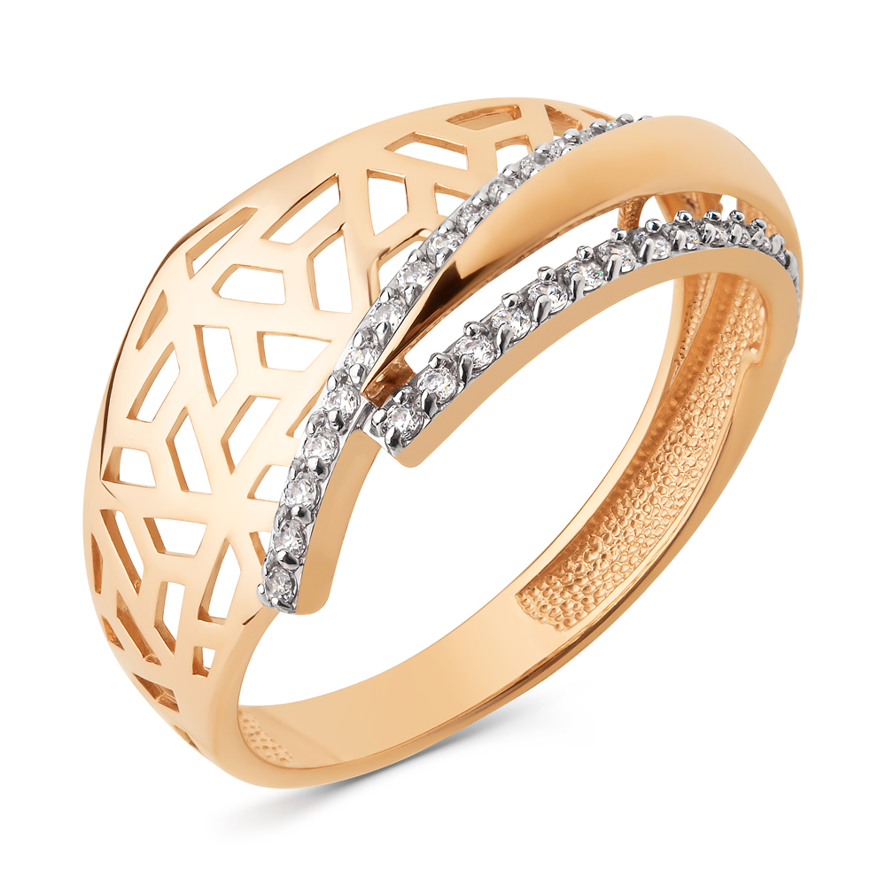 Ювелирное изделие - Кольцо из красного золота с фианитами в магазине Best-Gold 155371