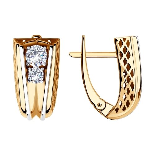 Серьги из красного золота с фианитами Ювелирное изделие - Серьги из красного золота с фианитами в магазине Best-Gold 087502