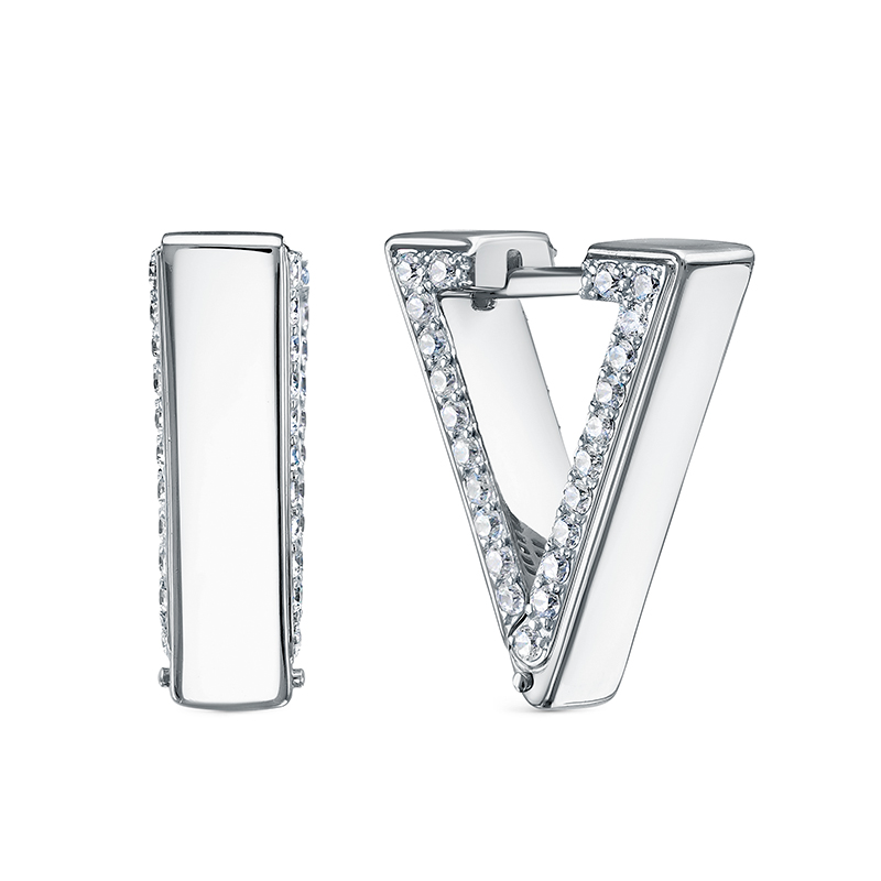 Серьги из белого золота с фианитами Ювелирное изделие - Серьги из белого золота с фианитами в магазине Best-Gold 147165