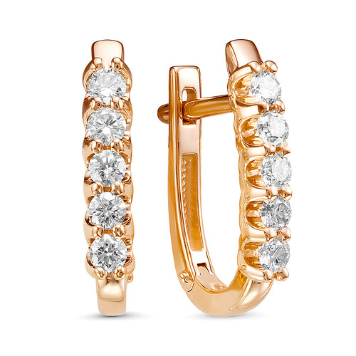 Серьги из красного золота с бриллиантами Ювелирное изделие - Серьги из красного золота с бриллиантами в магазине Best-Gold 106135