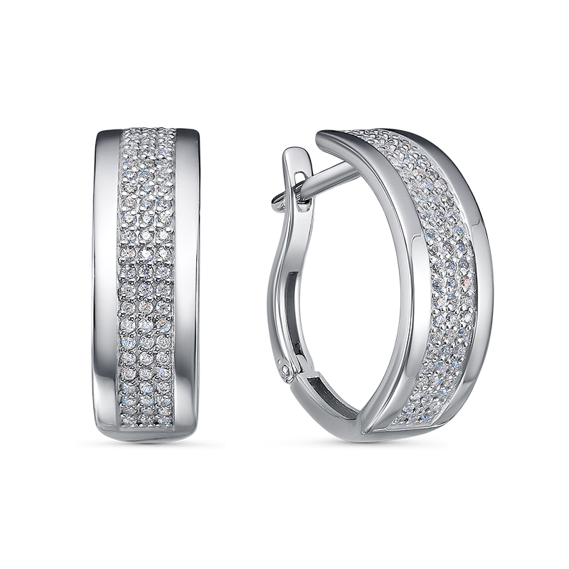 Серьги из серебра с фианитами Ювелирное изделие - Серьги из серебра с фианитами в магазине Best-Gold 146916