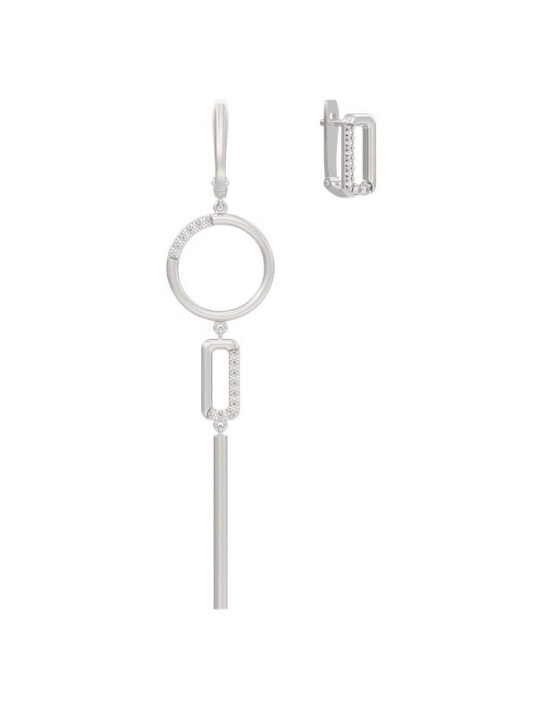 Серьги из серебра с фианитами Ювелирное изделие - Серьги из серебра с фианитами в магазине Best-Gold 146454