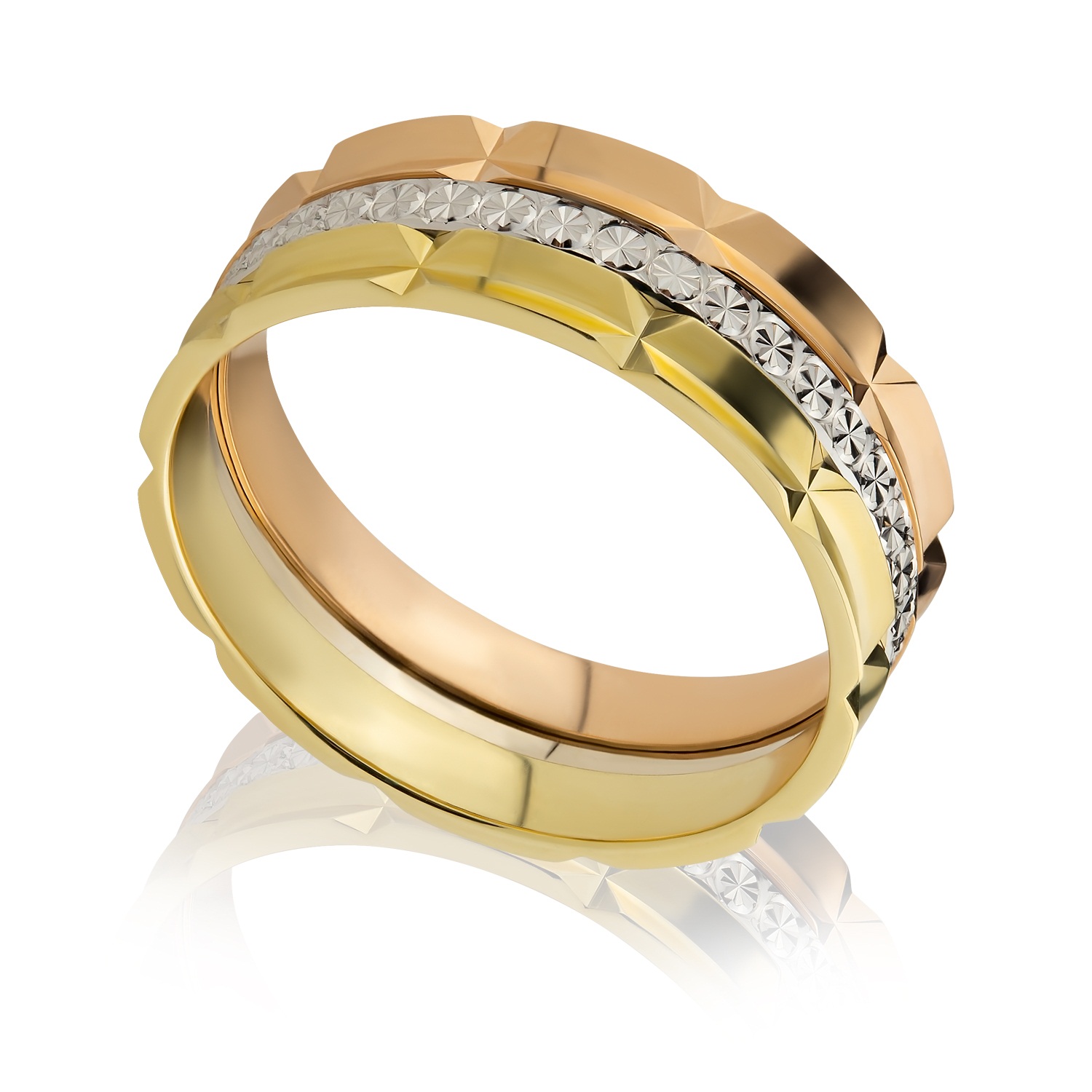 Ювелирное изделие - Обручальное кольцо из комбинированного золота в магазине Best-Gold 040755