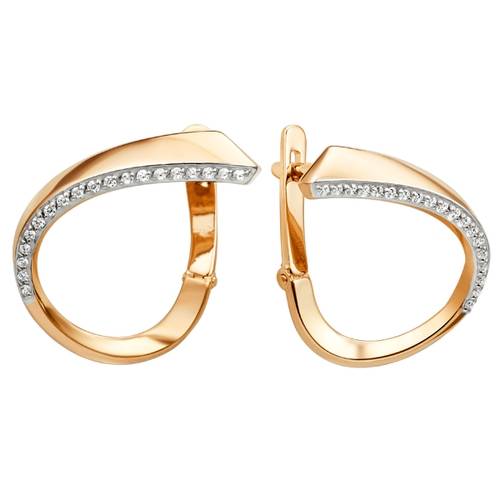 Ювелирное изделие - Серьги в красном золоте с фианитом в магазине Best-Gold 065544