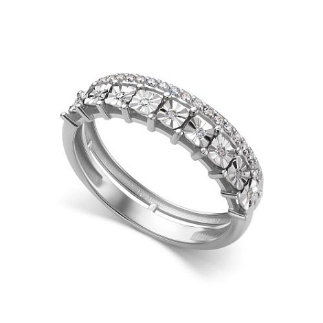 Кольцо из белого золота с бриллиантами