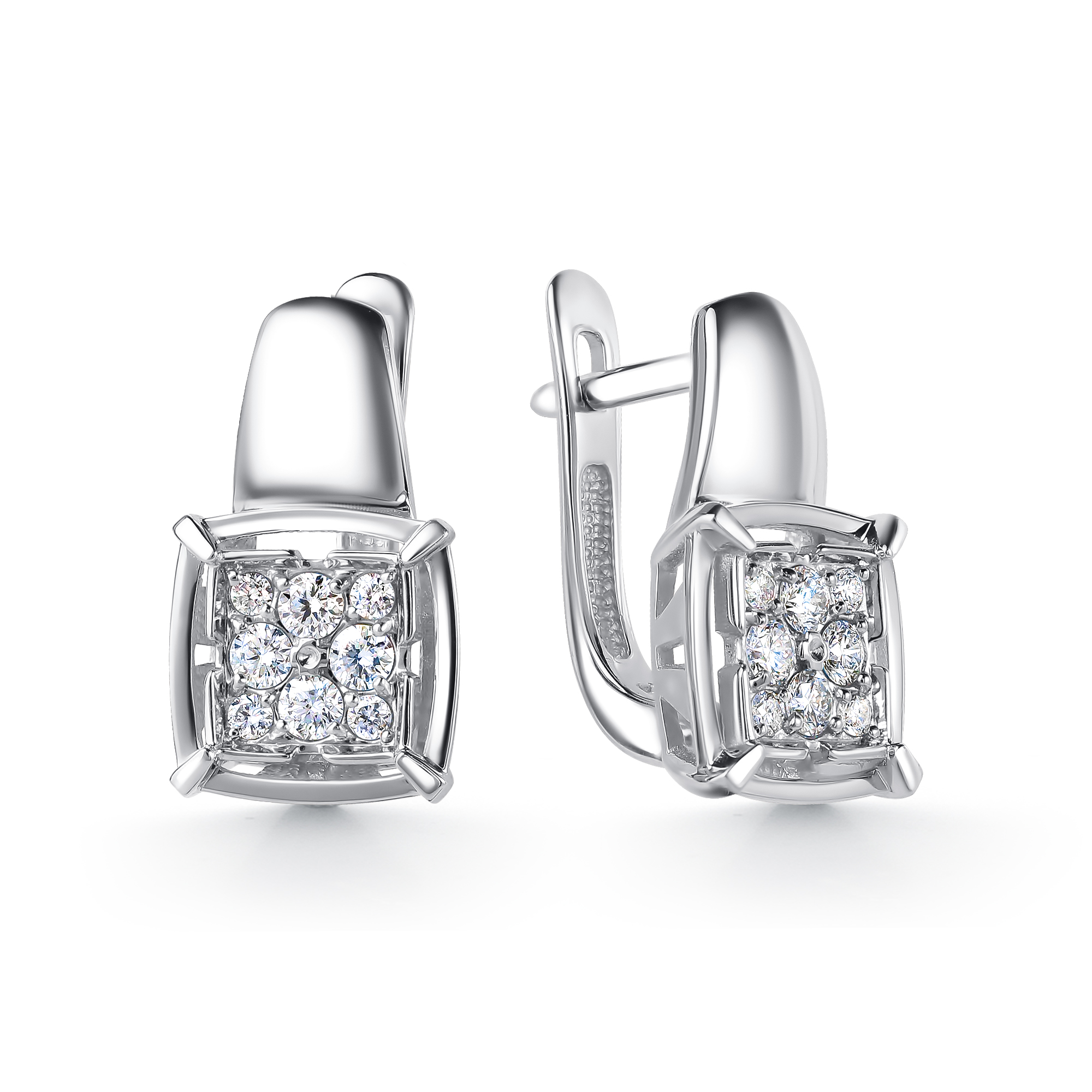 Серьги в белом золоте с бриллиантами Ювелирное изделие - Серьги в белом золоте с бриллиантами в магазине Best-Gold 132319