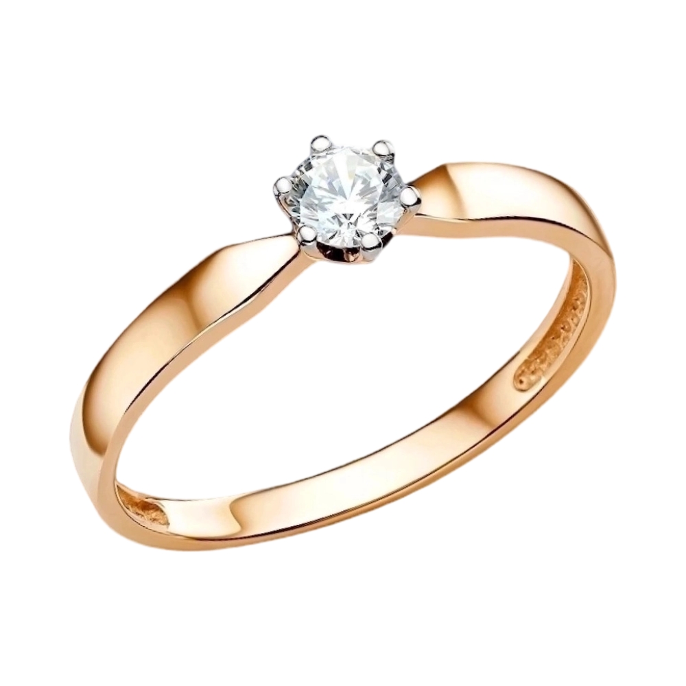 Ювелирное изделие - Кольцо помолвочное из красного золота с бриллиантом в магазине Best-Gold 149706
