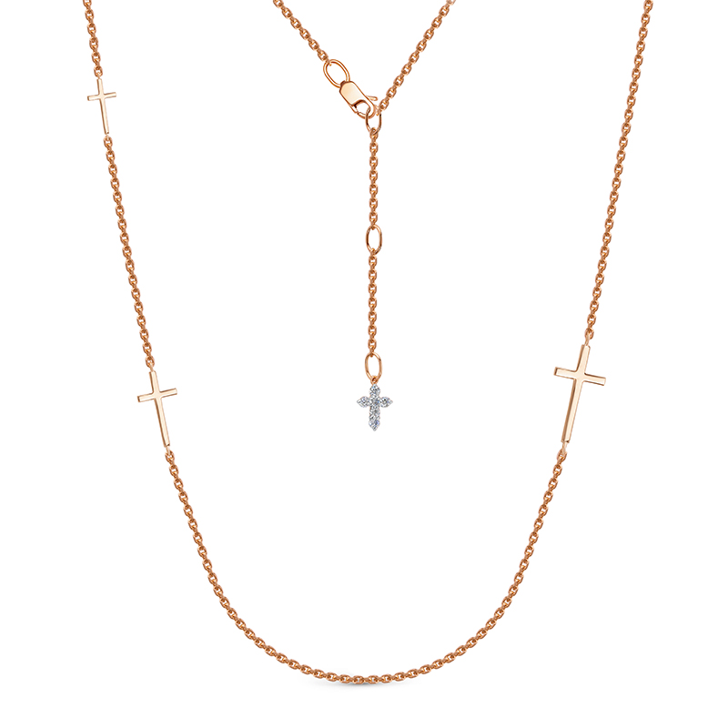 Колье из красного золота с фианитами Ювелирное изделие - Колье из красного золота с фианитами в магазине Best-Gold 124870