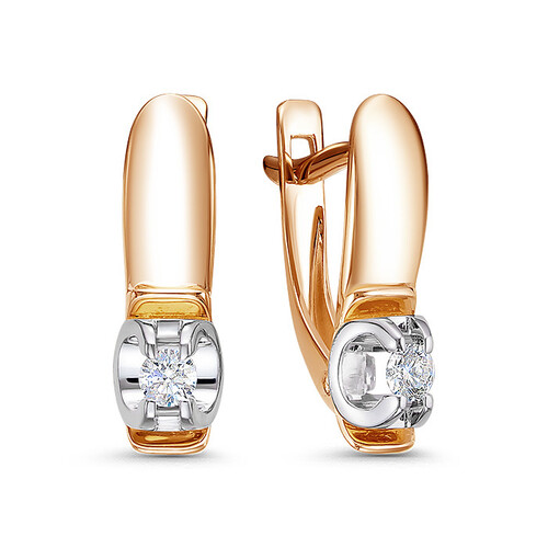 Серьги из красного золота с бриллиантами Ювелирное изделие - Серьги из красного золота с бриллиантами в магазине Best-Gold 068867