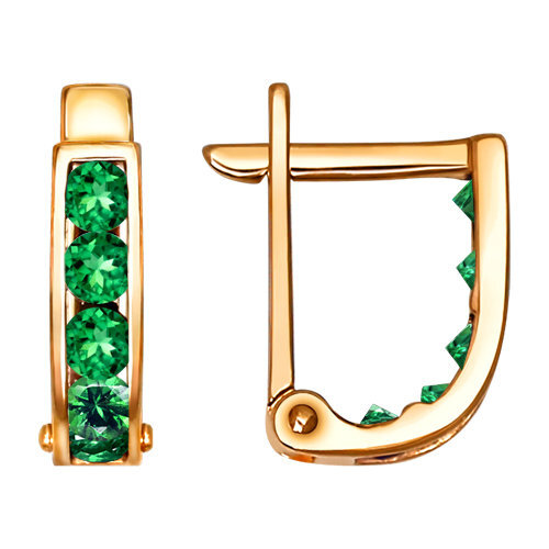 Серьги из красного золота с фианитами Ювелирное изделие - Серьги из красного золота с фианитами в магазине Best-Gold 102901