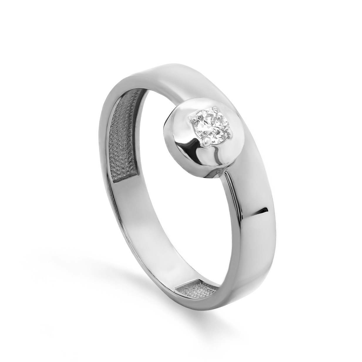 Ювелирное изделие - Кольцо из белого золота с бриллиантом в магазине Best-Gold 083813