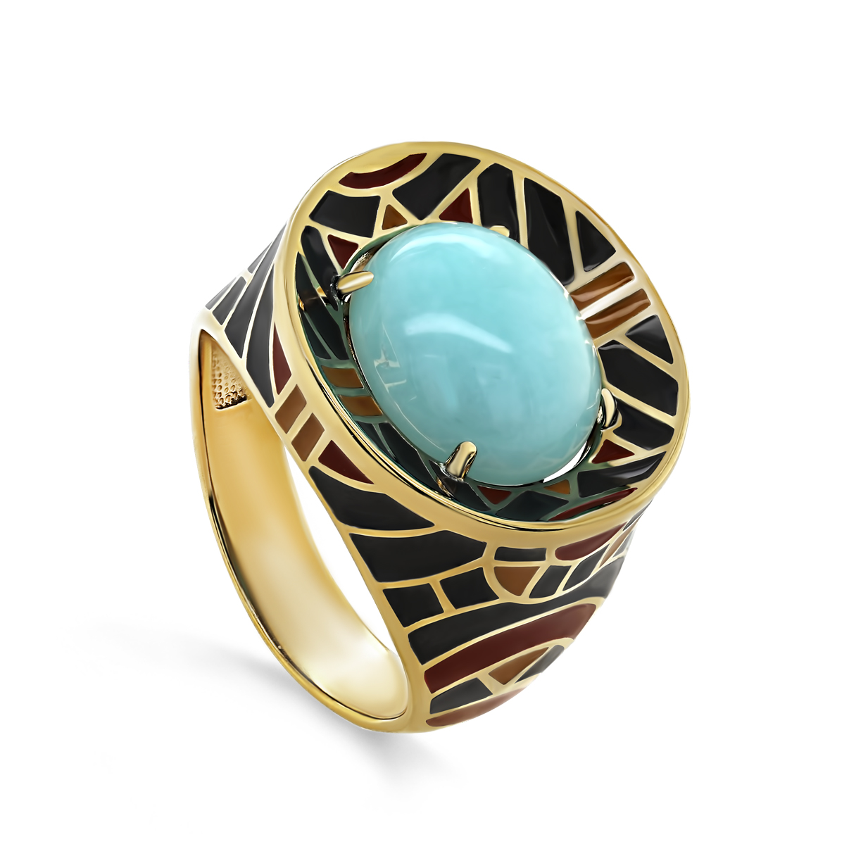 Кольцо из серебра с амазонитом Ювелирное изделие - Кольцо из серебра с амазонитом в магазине Best-Gold 146700