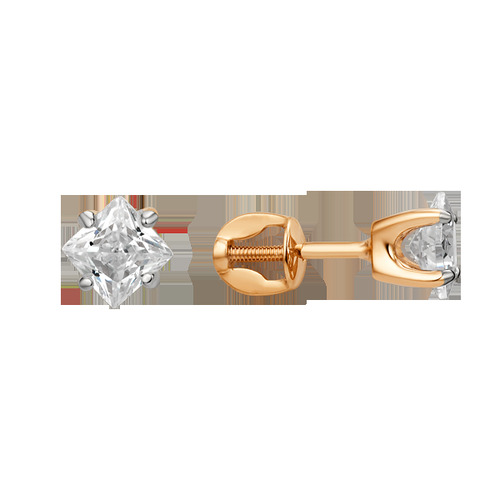 Ювелирное изделие - Серьги из красного золота с фианитами в магазине Best-Gold 116073