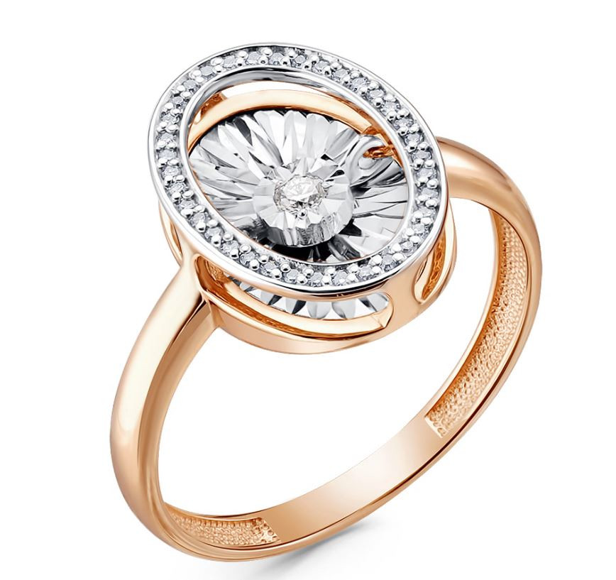 Кольцо из красного золота с бриллиантами Ювелирное изделие - Кольцо из красного золота с бриллиантами в магазине Best-Gold 123649