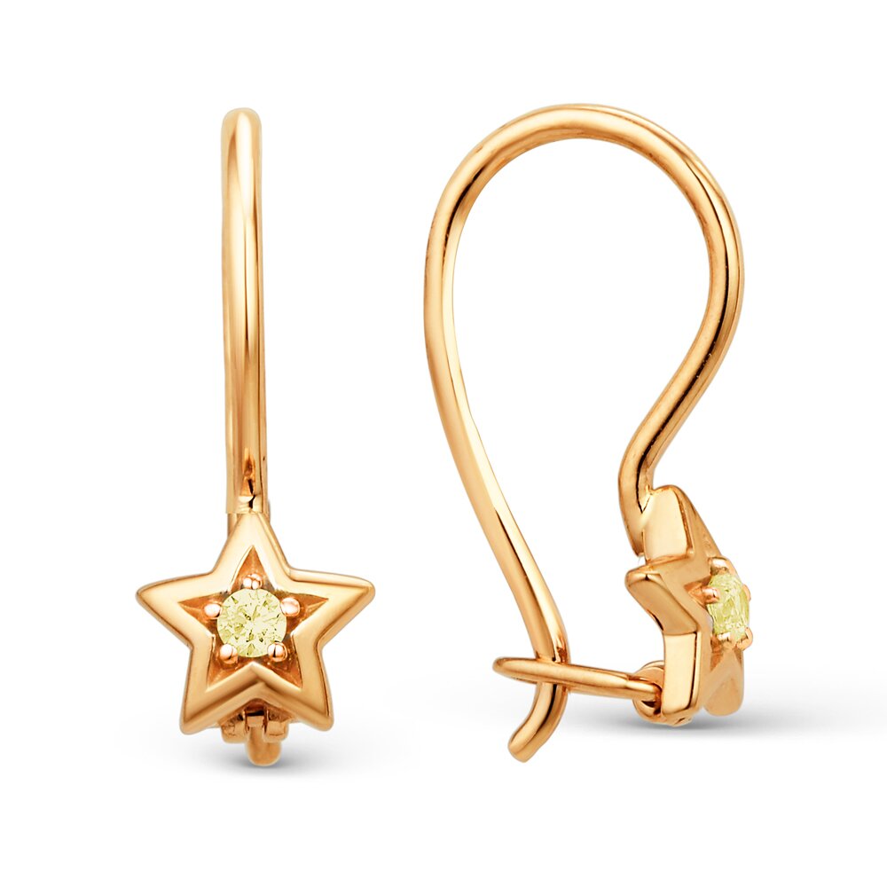 Серьги из красного золота с фианитами Ювелирное изделие - Серьги из красного золота с фианитами в магазине Best-Gold 041304