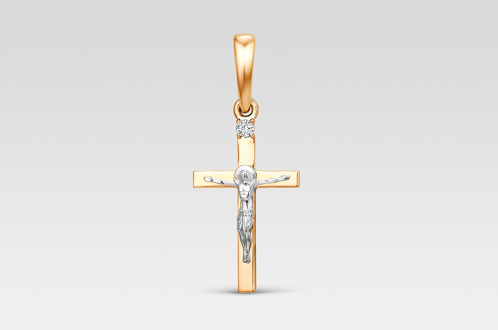 Крест из желтого золота с бриллиантом Ювелирное изделие - Крест из желтого золота с бриллиантом в магазине Best-Gold 030955