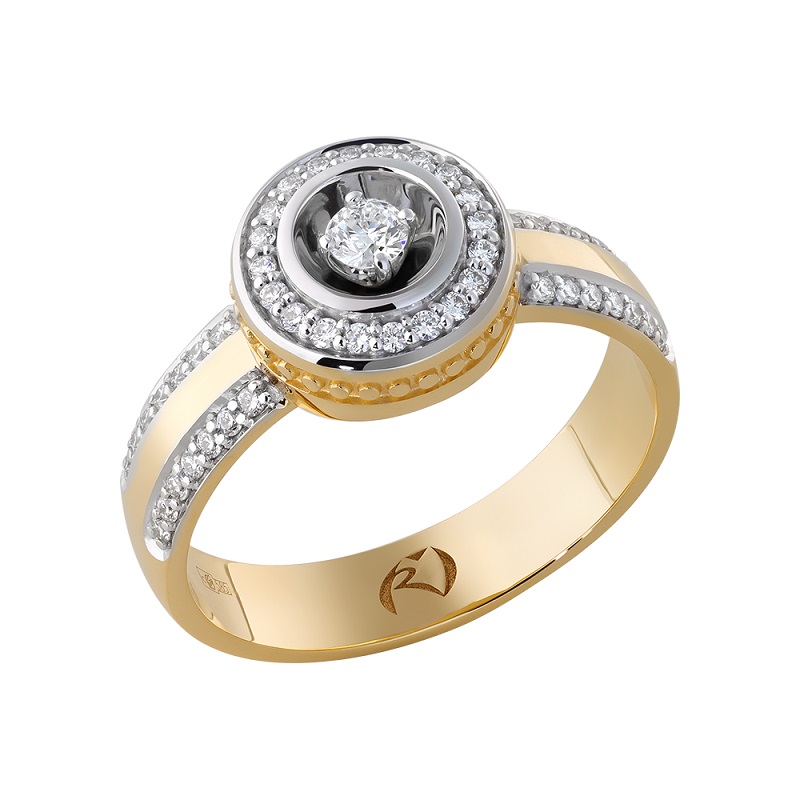 Ювелирное изделие - Кольцо из желтого золота с бриллиантами в магазине Best-Gold 156206