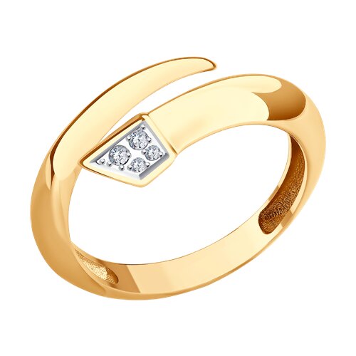 Кольцо из красного золота с фианитами Ювелирное изделие - Кольцо из красного золота с фианитами в магазине Best-Gold 145879