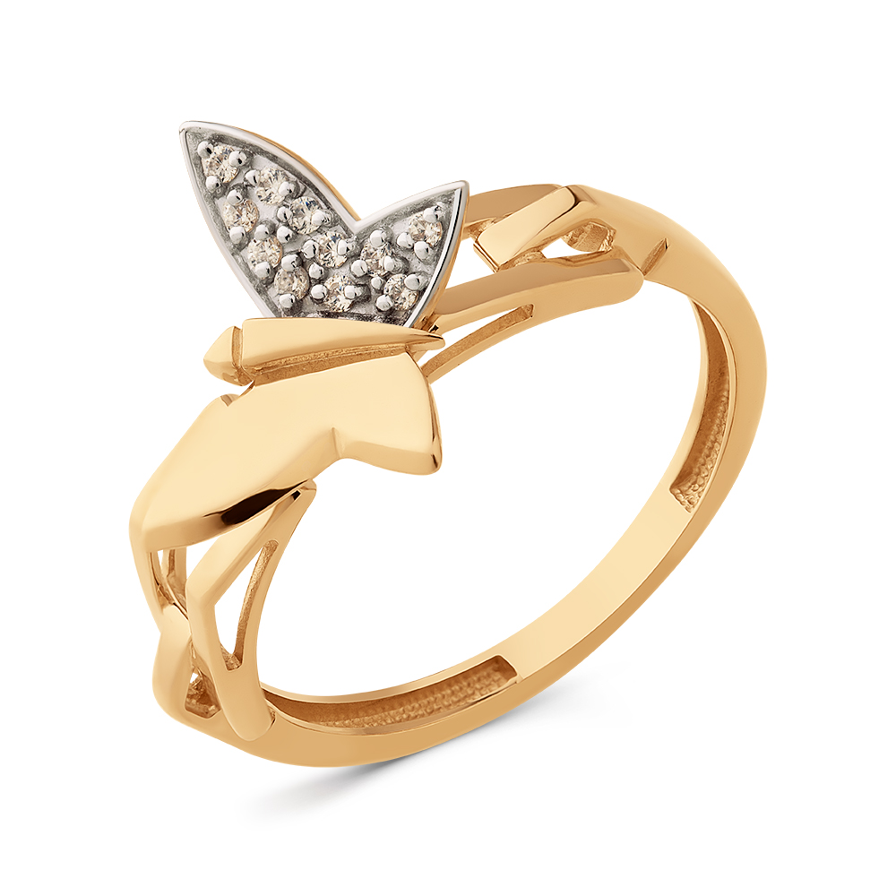 Ювелирное изделие - Кольцо из красного золота с фианитами в магазине Best-Gold 151591