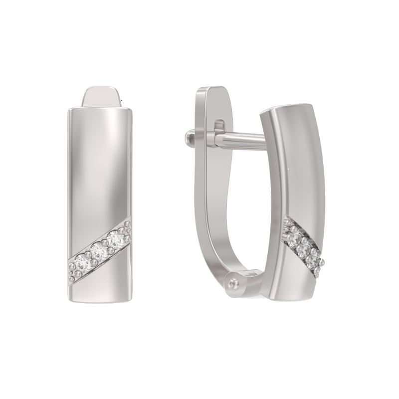 Серьги из серебра с фианитами Ювелирное изделие - Серьги из серебра с фианитами в магазине Best-Gold 127057