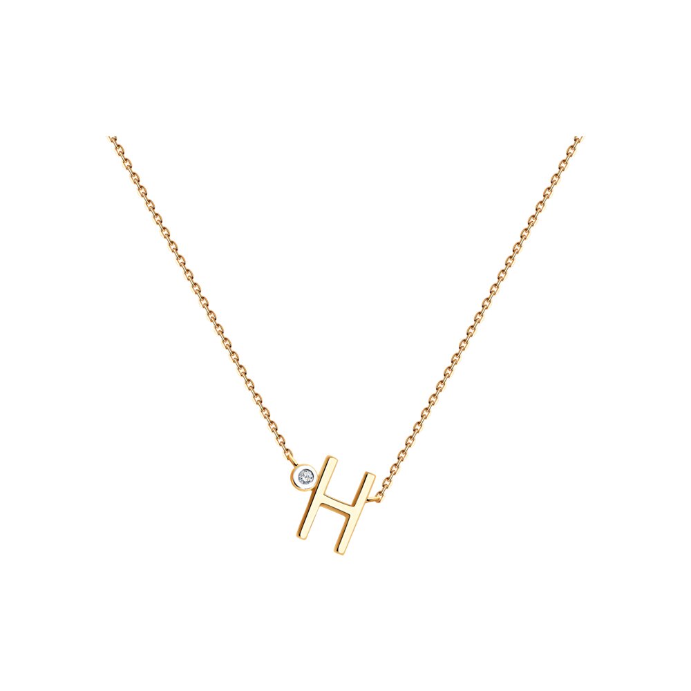 Колье из золота с искусственно выращенным бриллиантом Ювелирное изделие - Колье из золота с искусственно выращенным бриллиантом в магазине Best-Gold 030603