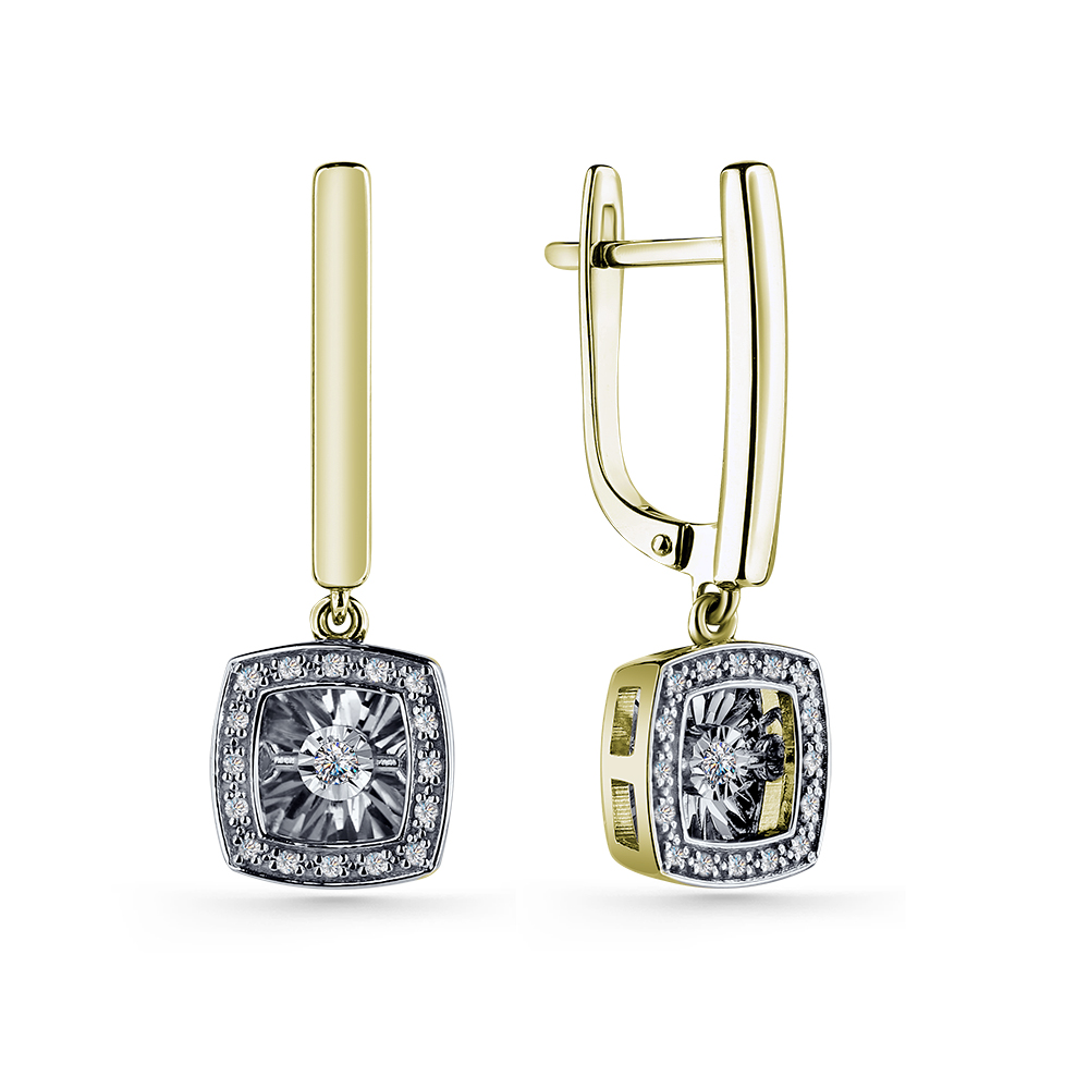 Серьги в желтом золоте с бриллиантами Ювелирное изделие - Серьги в желтом золоте с бриллиантами в магазине Best-Gold 132192