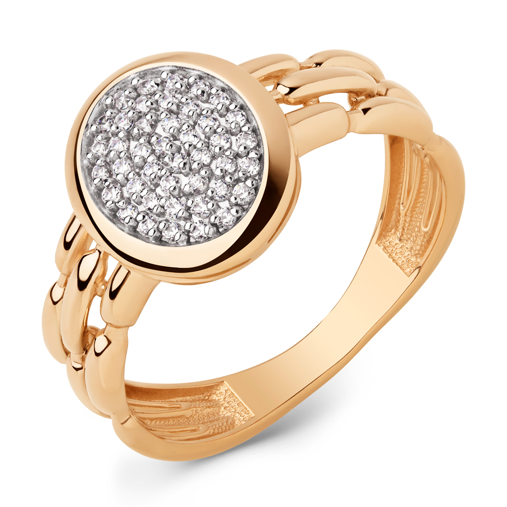 Ювелирное изделие - Кольцо из красного золота с фианитами в магазине Best-Gold 145420