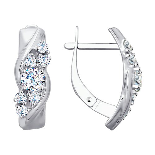 Серьги из белого золота с фианитами Ювелирное изделие - Серьги из белого золота с фианитами в магазине Best-Gold 049085