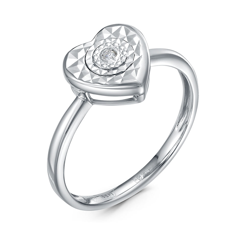 Ювелирное изделие - Кольцо из белого золота с бриллиантом в магазине Best-Gold 153873