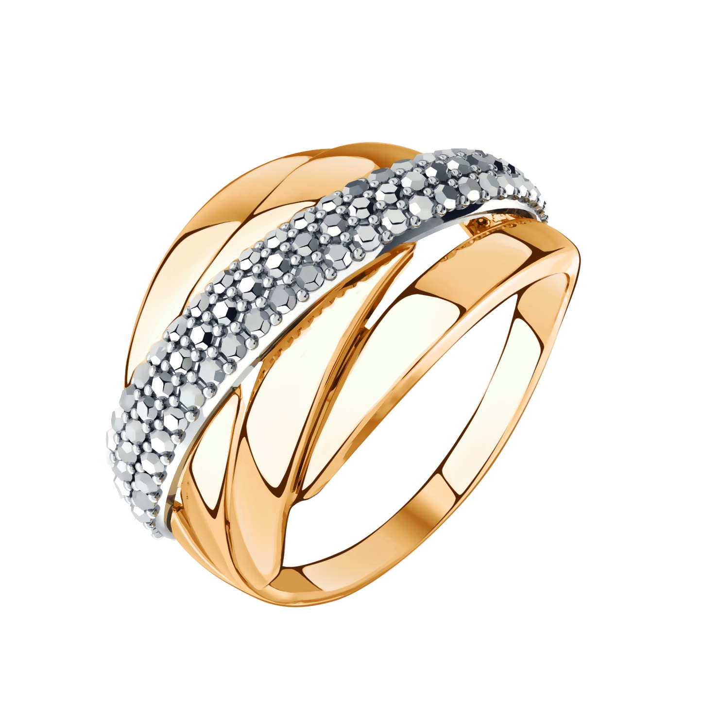 Кольцо из красного золота с фианитами Ювелирное изделие - Кольцо из красного золота с фианитами в магазине Best-Gold 134524