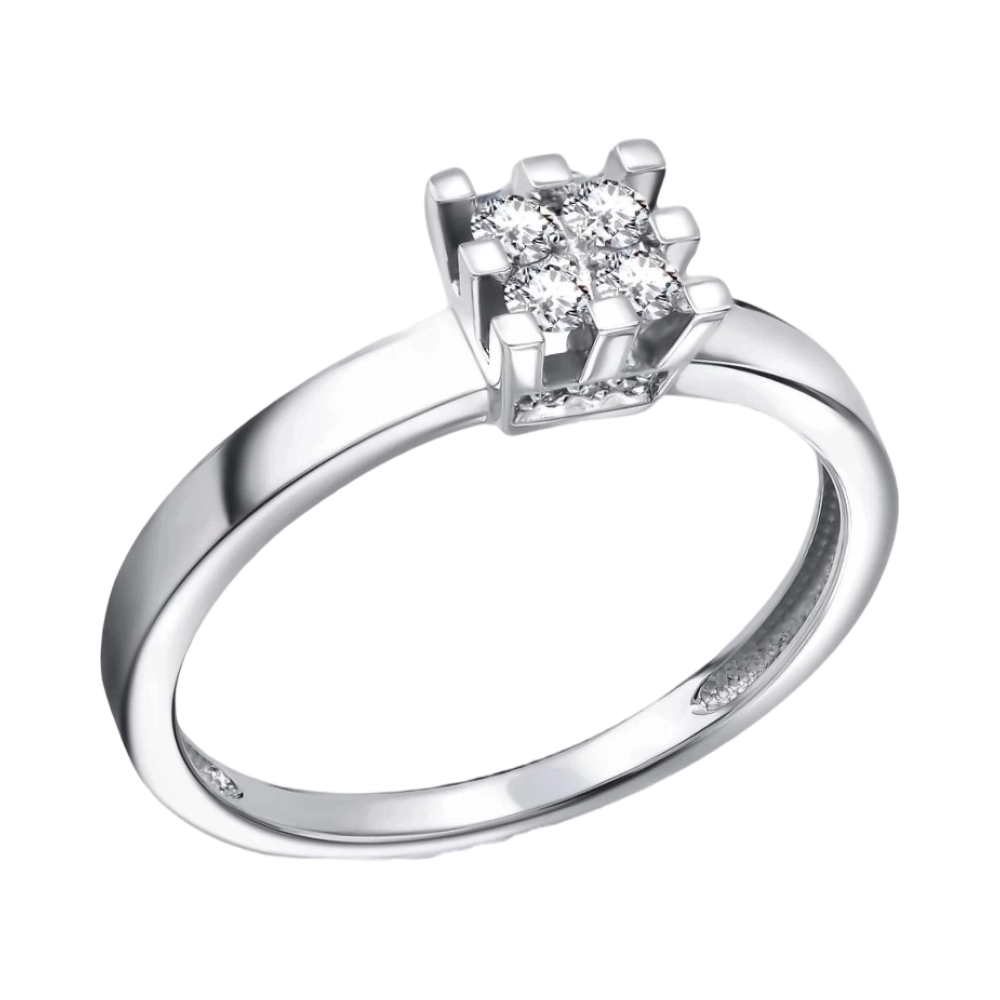 Кольцо в белом золоте с бриллиантом Ювелирное изделие - Кольцо в белом золоте с бриллиантом в магазине Best-Gold 132308