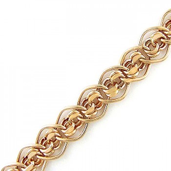 Цепь из красного золота, плетение Нонна-бисмарк