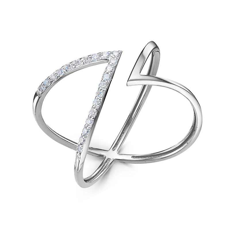 Кольцо из белого золота с фианитами Ювелирное изделие - Кольцо из белого золота с фианитами в магазине Best-Gold 033179