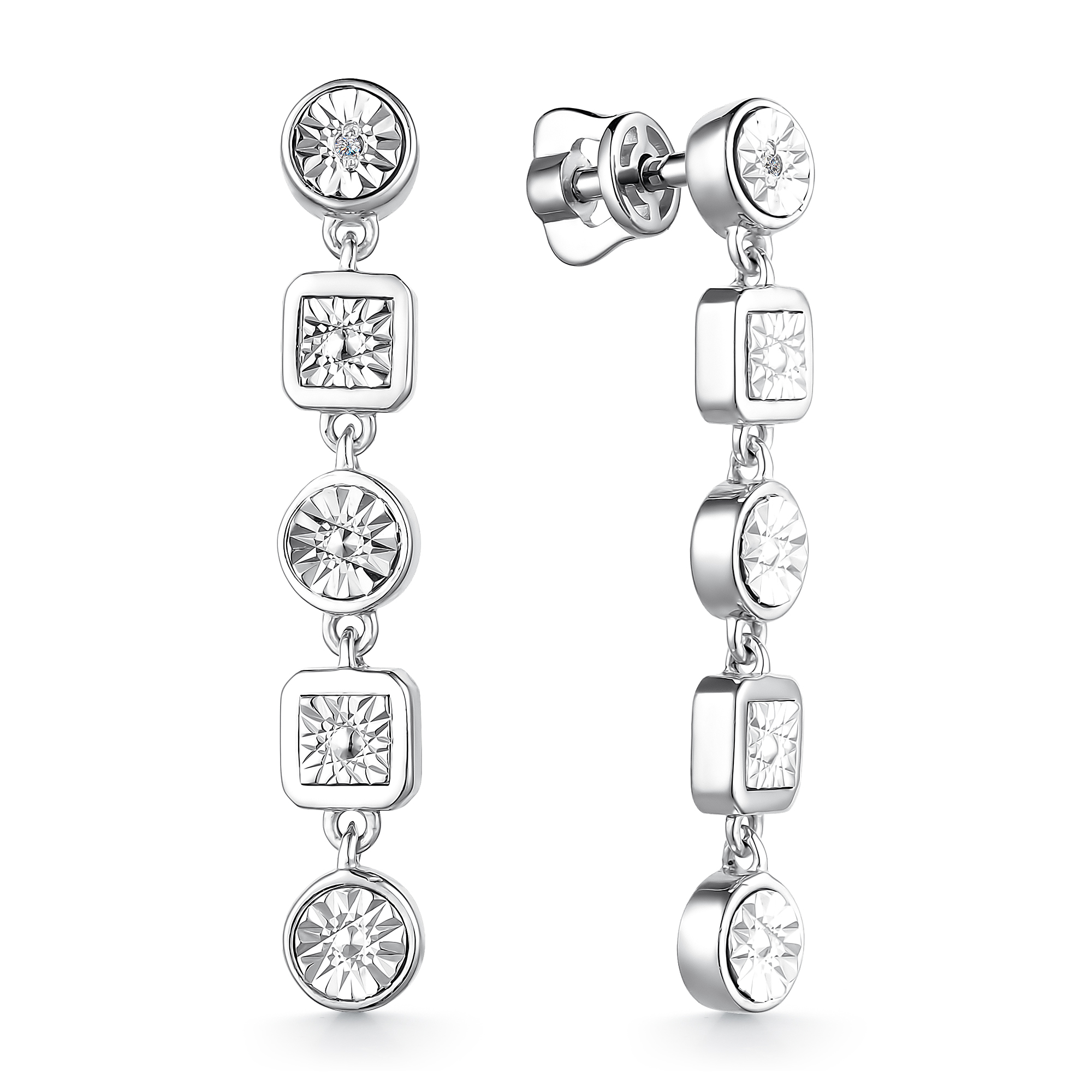 Серьги из серебра с бриллиантами Ювелирное изделие - Серьги из серебра с бриллиантами в магазине Best-Gold 126941