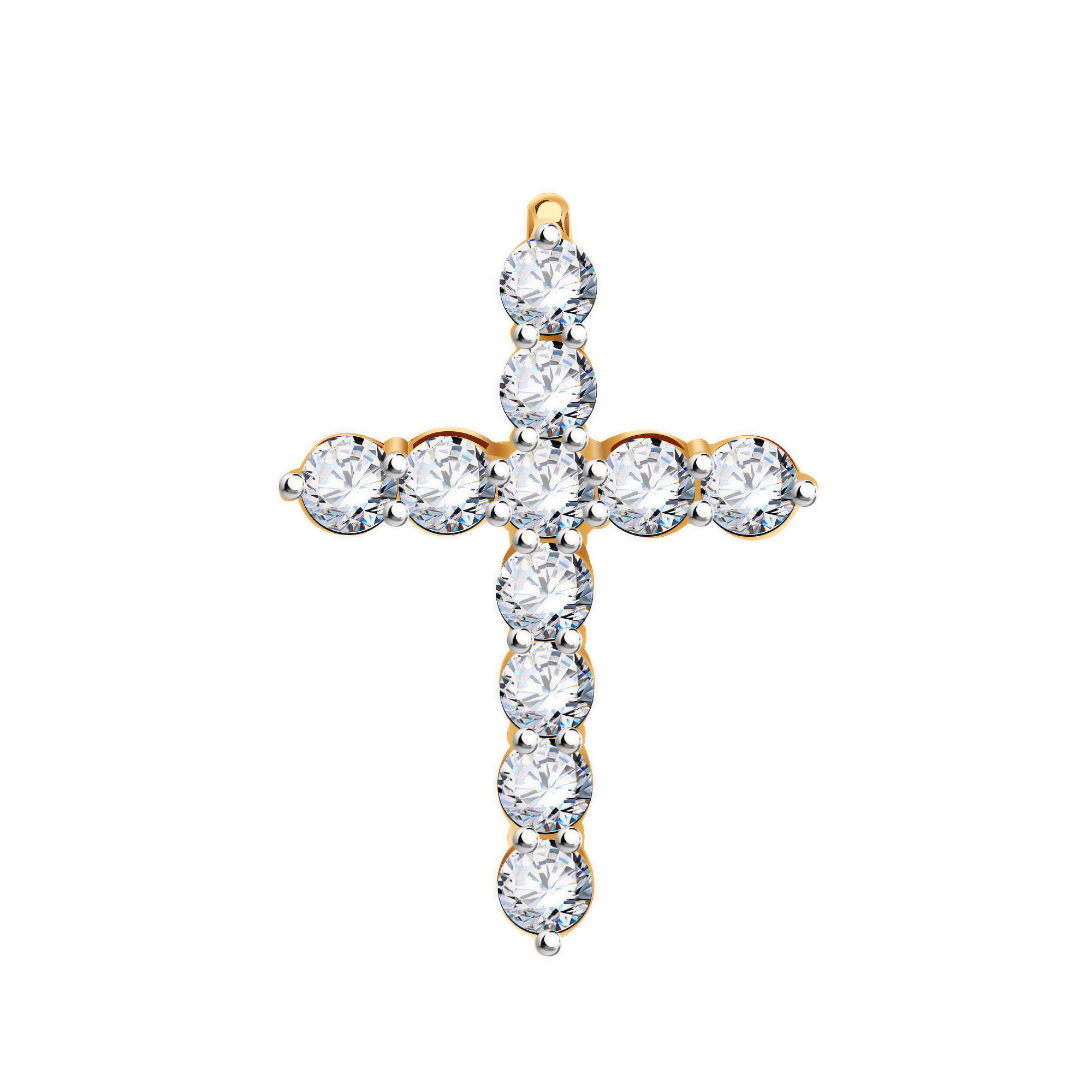 Крест из красного золота с фианитами Ювелирное изделие - Крест из красного золота с фианитами в магазине Best-Gold 147629