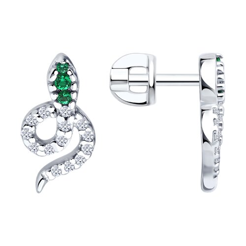 Серьги из серебра с фианитами Ювелирное изделие - Серьги из серебра с фианитами в магазине Best-Gold 149893