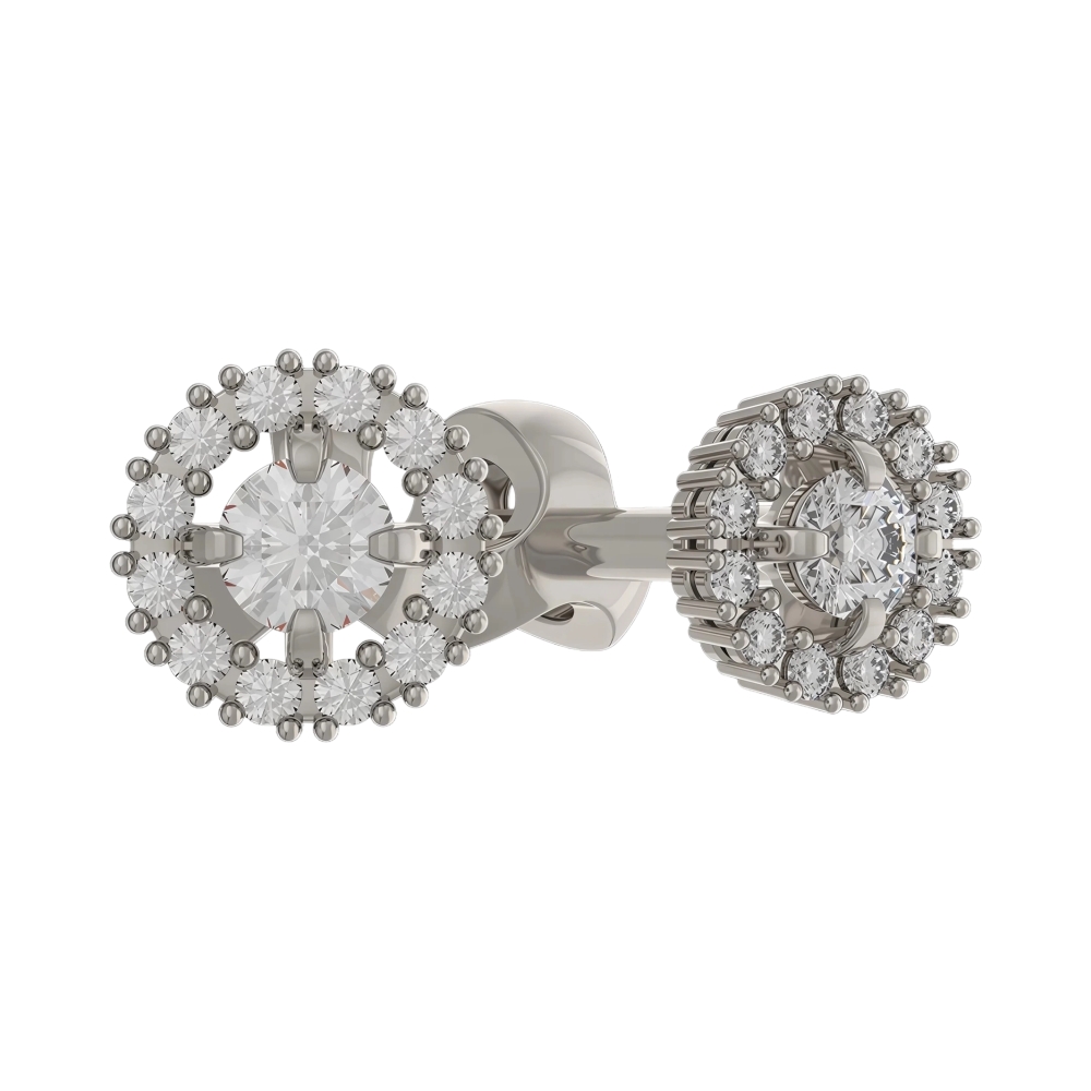 Ювелирное изделие - Серьги из белого золота с бриллиантами в магазине Best-Gold 155481