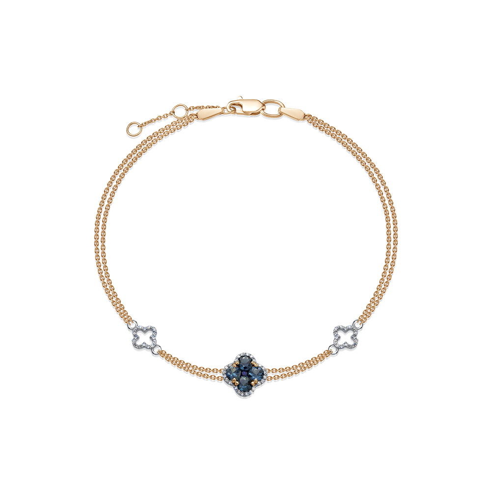 Ювелирное изделие - Браслет из красного золота с сапфирами в магазине Best-Gold 131497