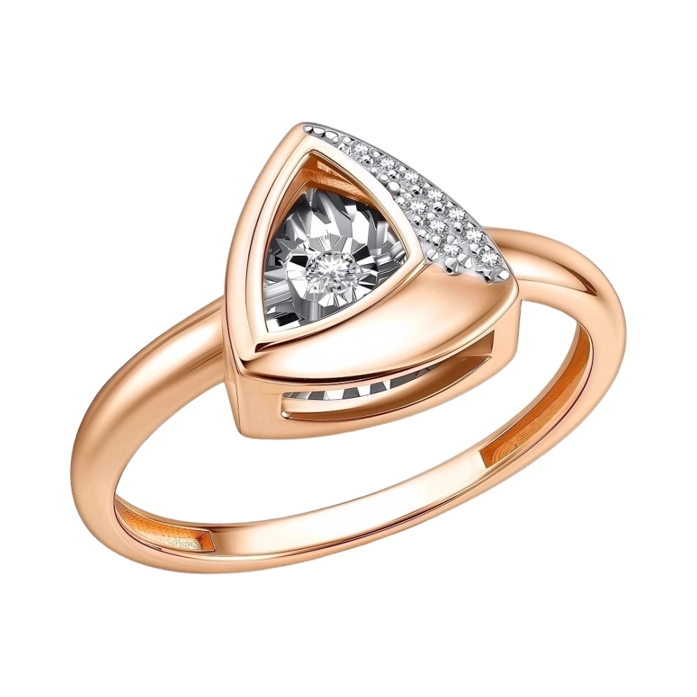 Ювелирное изделие - Кольцо из красного золота с бриллиантами в магазине Best-Gold 156113