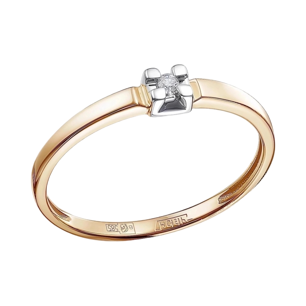 Кольцо помолвочное из красного золота с бриллиантом Ювелирное изделие - Кольцо помолвочное из красного золота с бриллиантом в магазине Best-Gold 156217