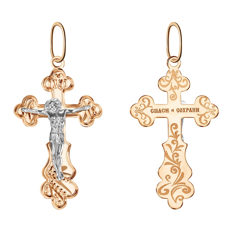 Ювелирное изделие - Крест из красного золота в магазине Best-Gold 077676