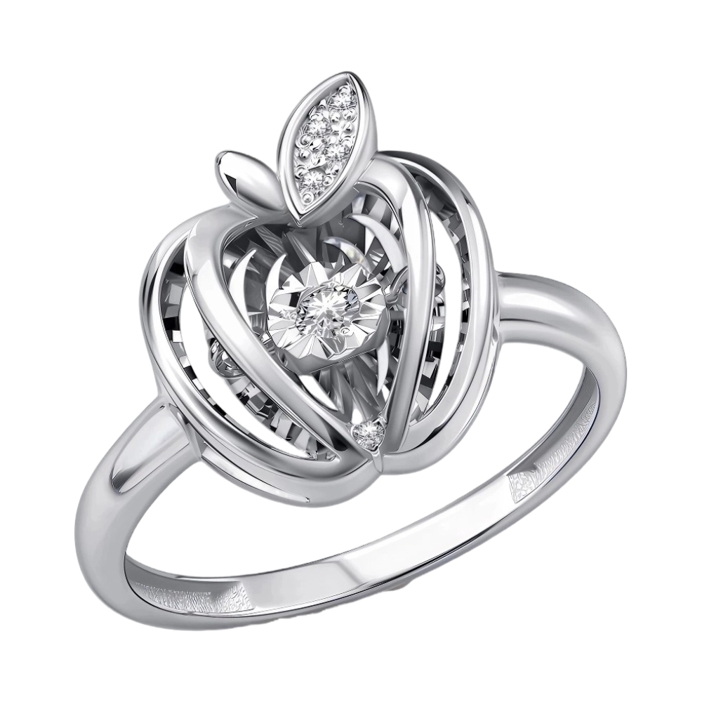 Ювелирное изделие - Кольцо из белого золота с бриллиантом в магазине Best-Gold 157306