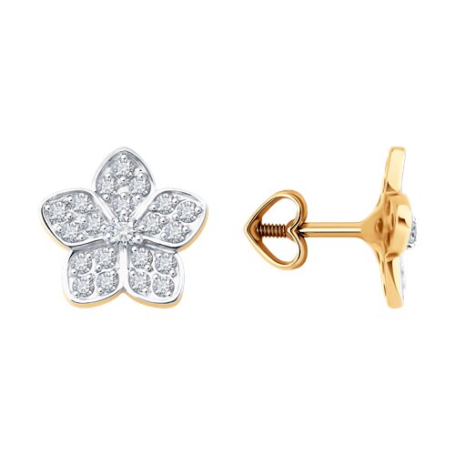 Серьги из красного золота с фианитами Ювелирное изделие - Серьги из красного золота с фианитами в магазине Best-Gold 145837