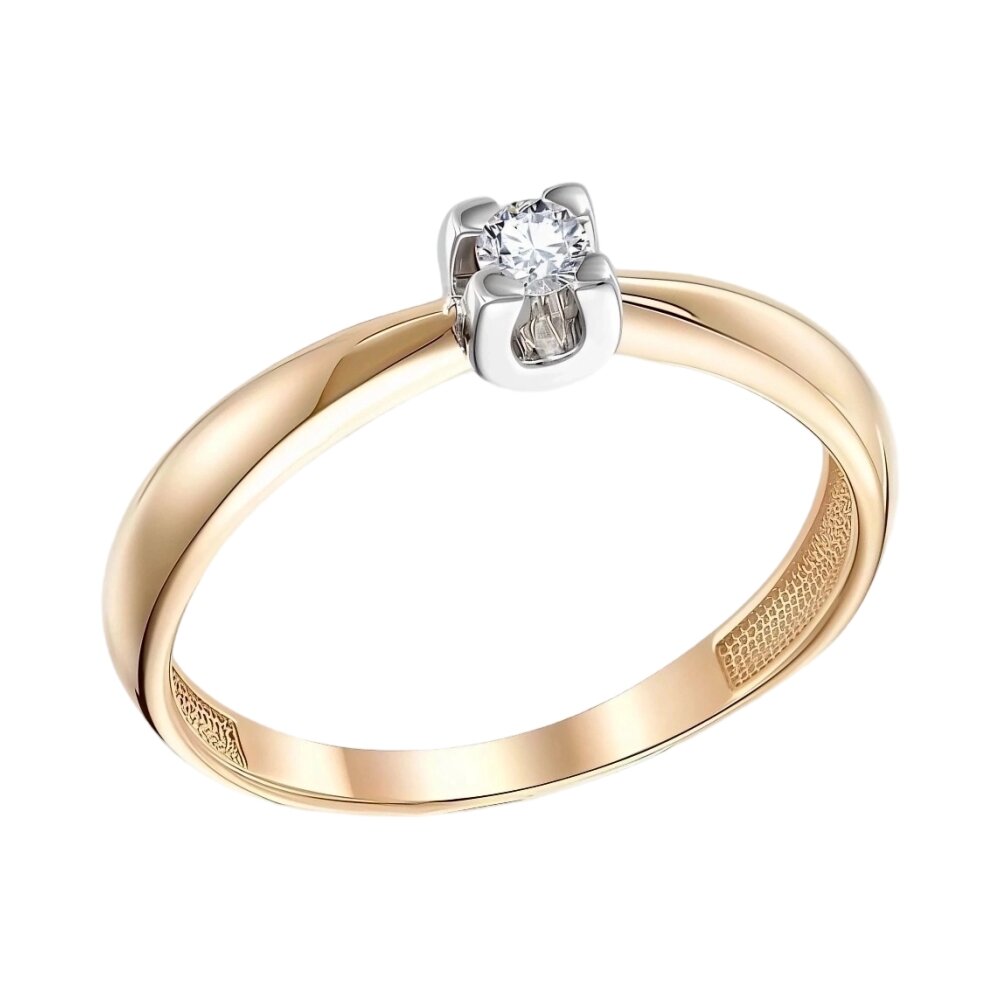 Ювелирное изделие - Кольцо помолвочное из красного золота с бриллиантом в магазине Best-Gold 003251