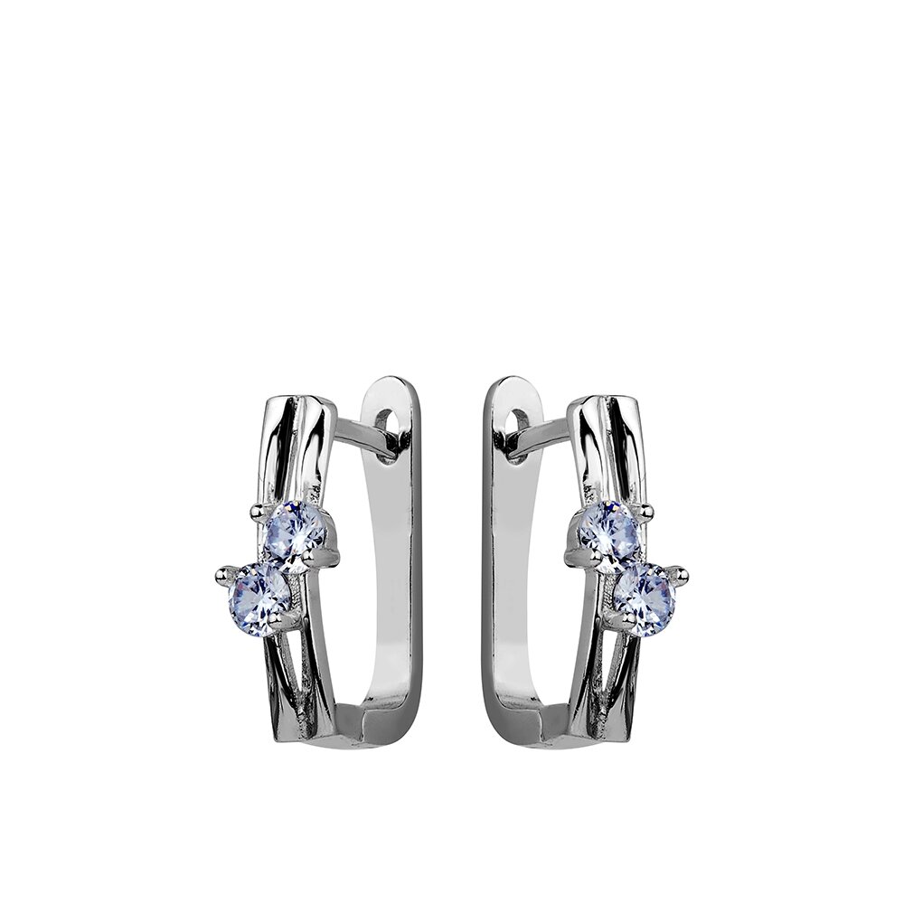 Ювелирное изделие - Серьги из серебра с цирконием в магазине Best-Gold 124425