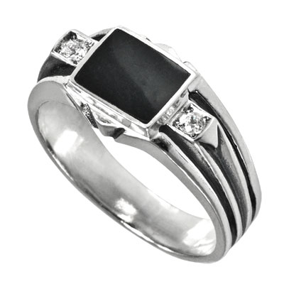 Кольцо из серебра с лидитом Ювелирное изделие - Кольцо из серебра с лидитом в магазине Best-Gold 093374