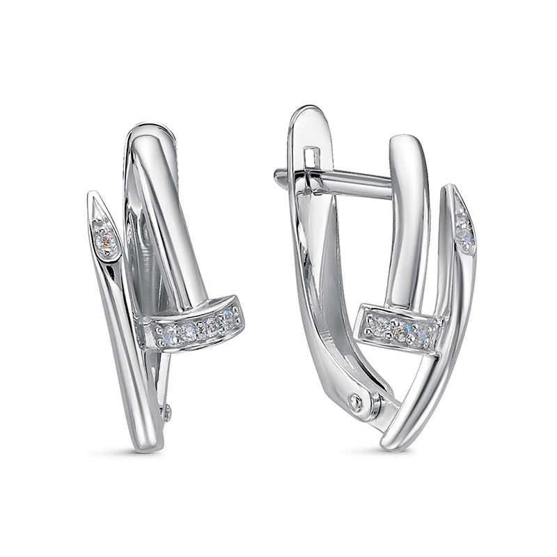 Ювелирное изделие - Серьги из серебра с фианитами в магазине Best-Gold 133324