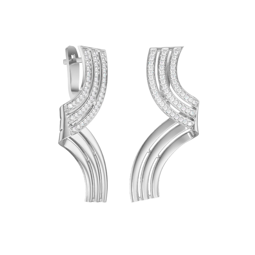 Серьги из серебра с фианитами Ювелирное изделие - Серьги из серебра с фианитами в магазине Best-Gold 043549