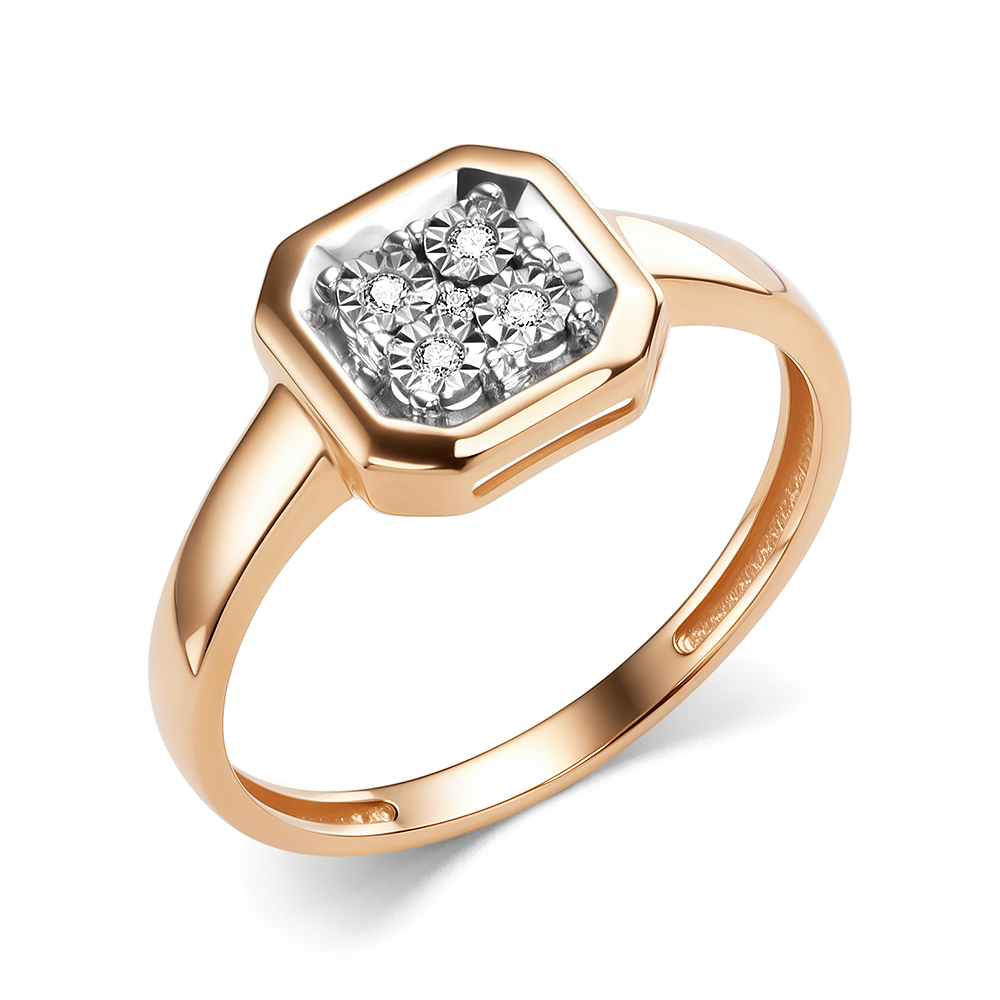 Ювелирное изделие - Кольцо из красного золота с бриллиантами в магазине Best-Gold 157315