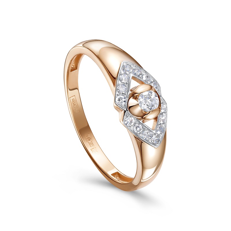 Кольцо из красного золота с бриллиантами Ювелирное изделие - Кольцо из красного золота с бриллиантами в магазине Best-Gold 154920